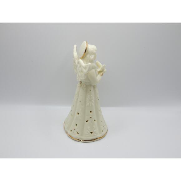 Vintage Angel Figurine – Porcelain Gold Trim – Candle Holder – Holding Bird - Picture 2 of 6